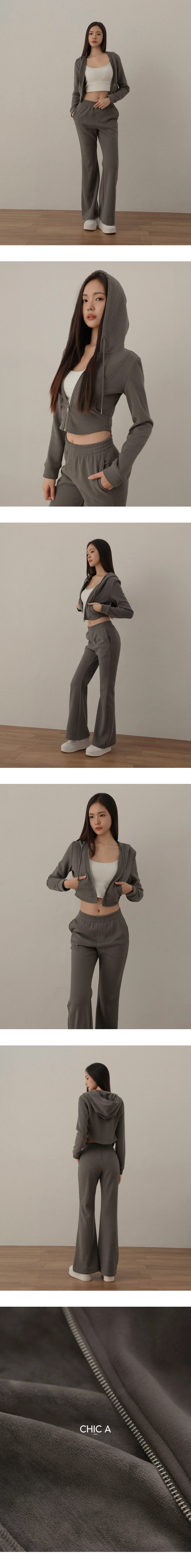 Casual Zip front Cropped Hooded Jacket