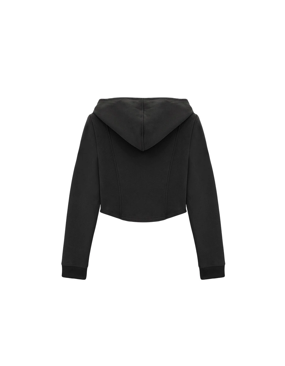 Casual Zip front Cropped Hooded Jacket Casual Zip front Cropped Hooded Jacket