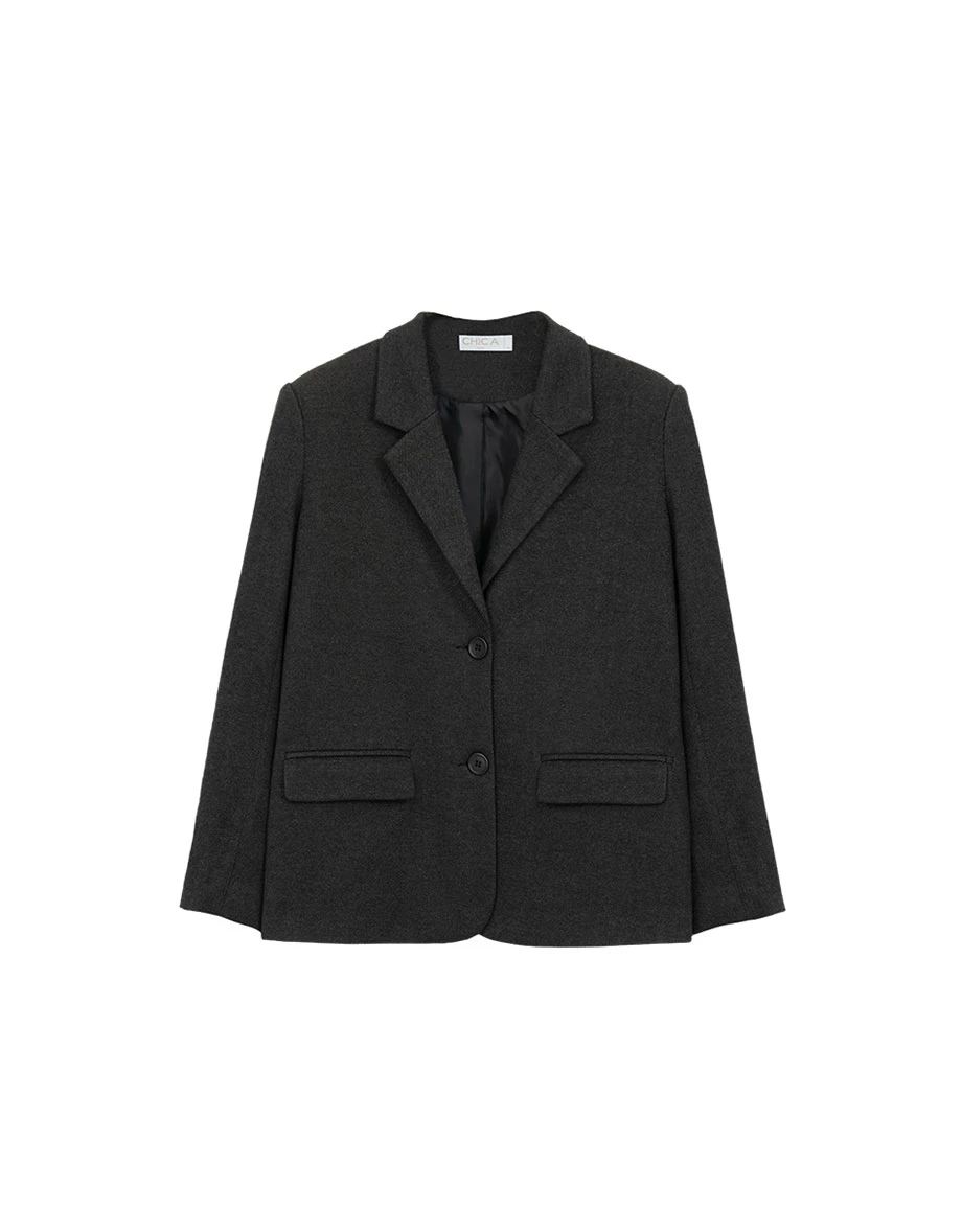 Oversized Double Button Casual Suit Blazer (with Shoulder Pads)