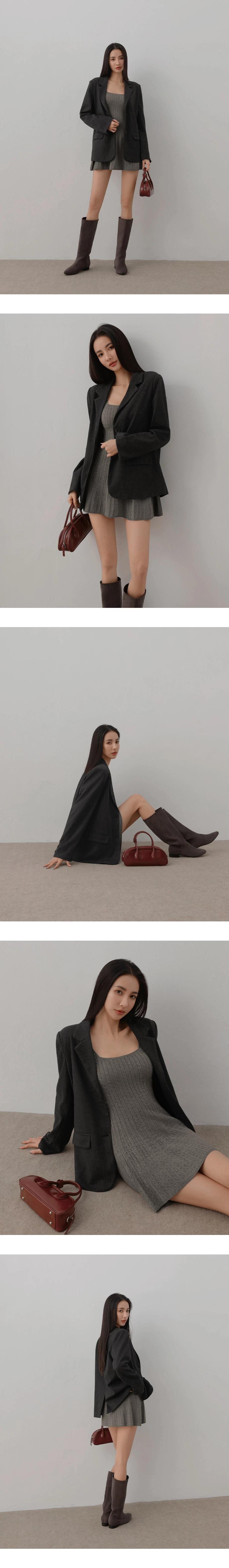 Oversized Double Button Casual Suit Blazer (with Shoulder Pads)