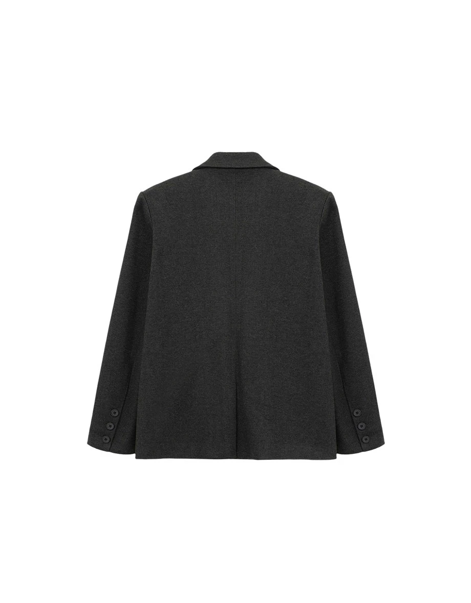 Oversized Double Button Casual Suit Blazer (with Shoulder Pads)