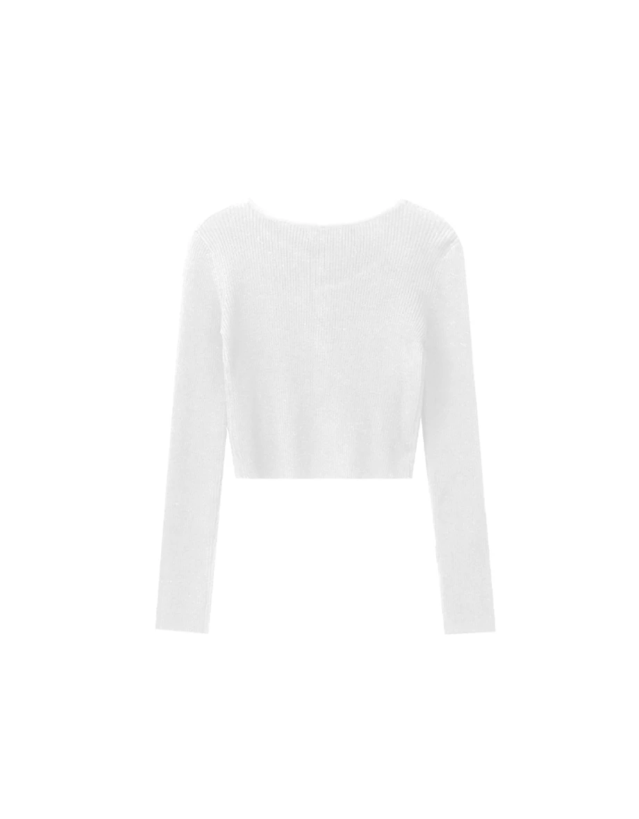 Asymmetric Cut Out Shoulder Ribbed Button Down Top