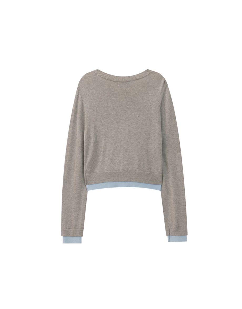 Contrast Edge Soft Ribbed Knit Cardigan