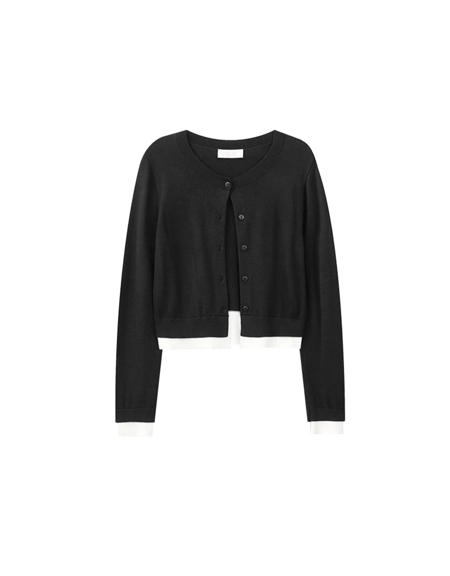 Contrast Edge Soft Ribbed Knit Cardigan