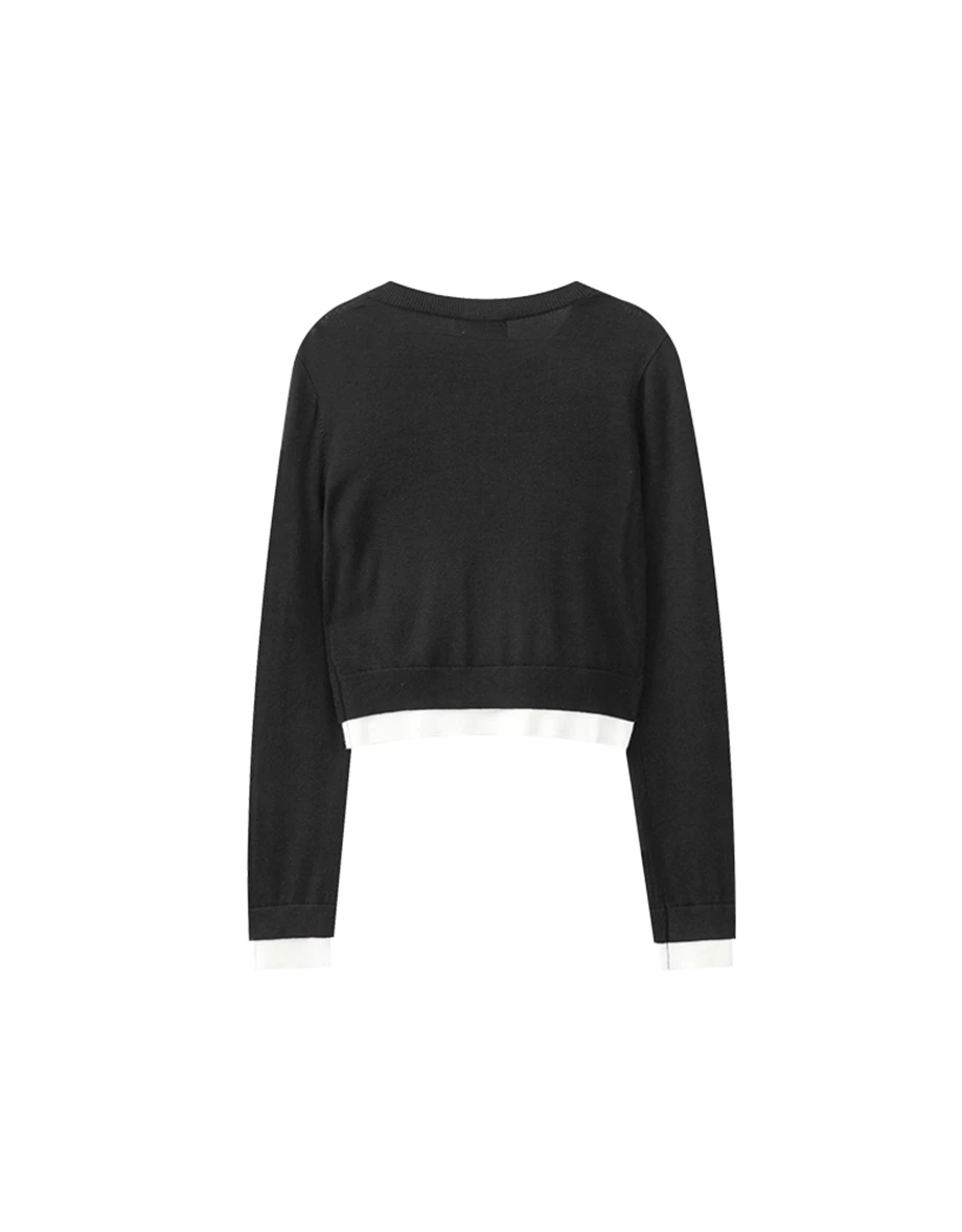 Contrast Edge Soft Ribbed Knit Cardigan