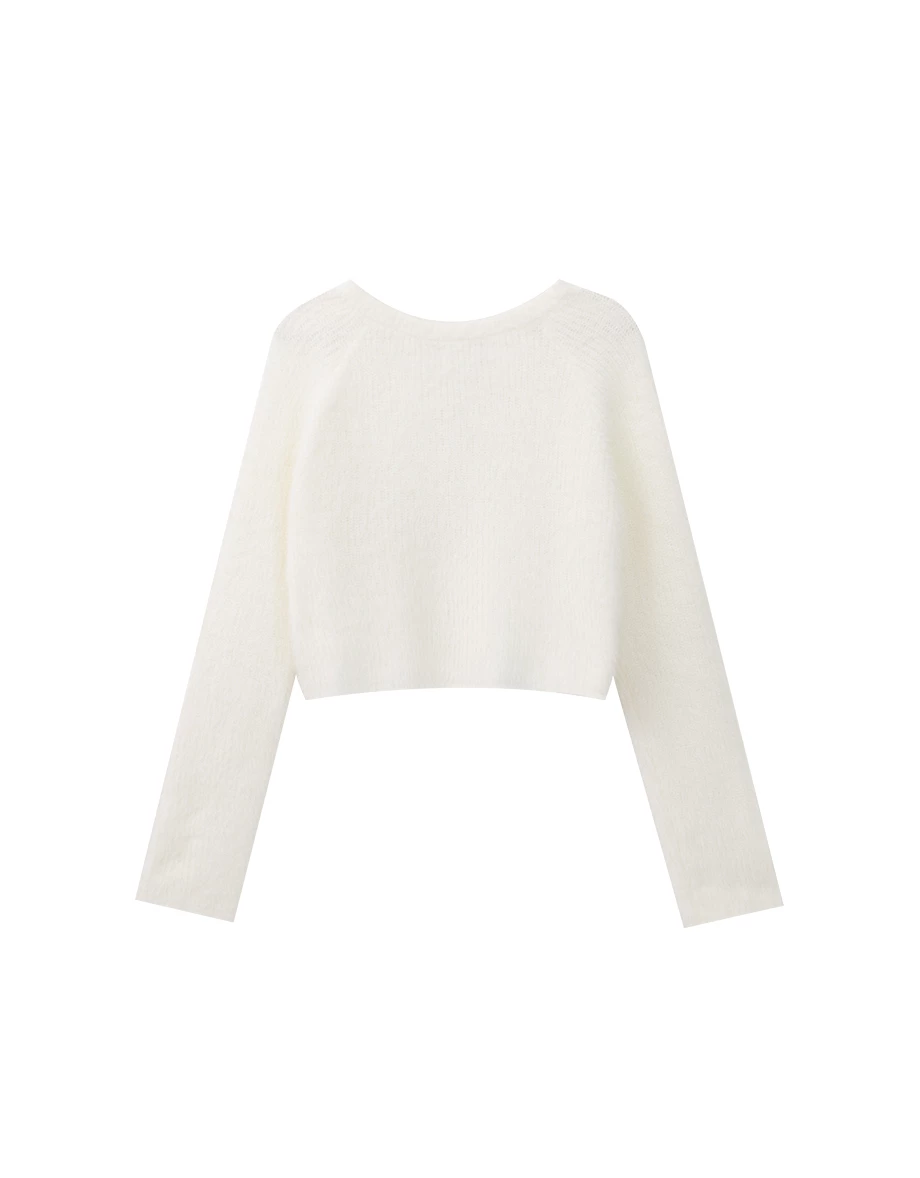 Soft Fluffy Knit Zip Up Cropped Cardigan Soft Fluffy Knit Zip Up Cropped Cardigan