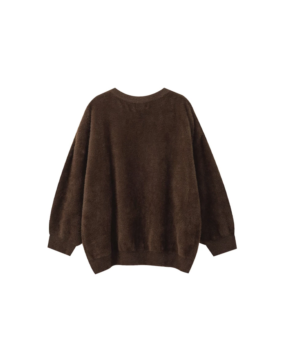 Soft Fluffy Oversized Lettering Knit Long Sleeve Sweater Soft Fluffy Oversized Lettering Knit Long Sleeve Sweater