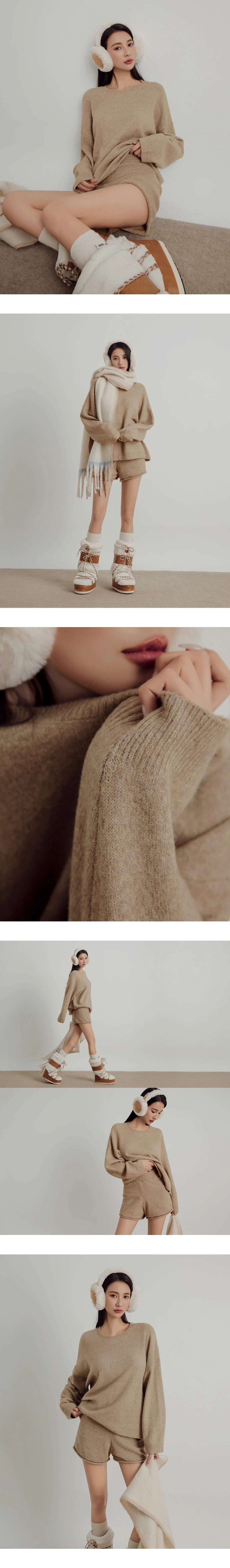 Oversized Soft Knit Crewneck Long Sleeve Sweater