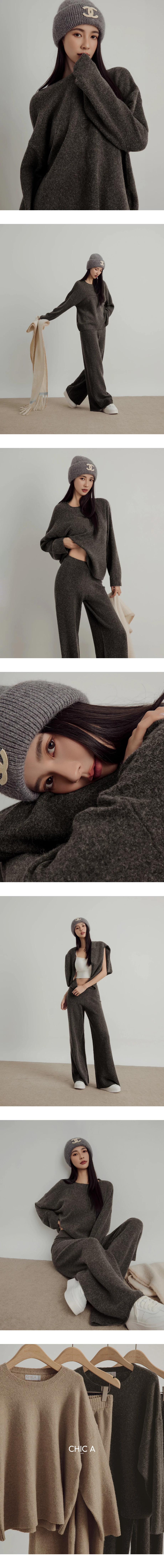 Oversized Soft Knit Crewneck Long Sleeve Sweater Oversized Soft Knit Crewneck Long Sleeve Sweater