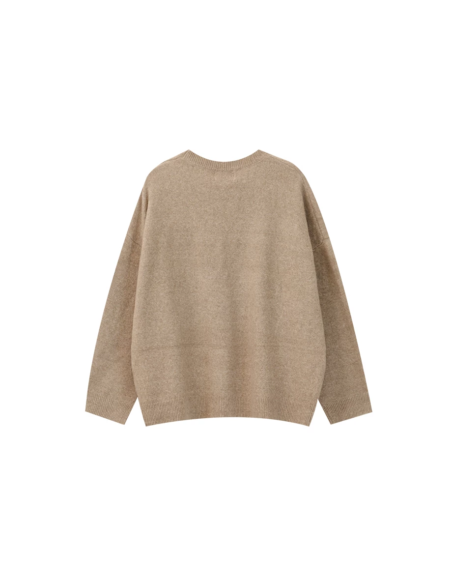 Oversized Soft Knit Crewneck Long Sleeve Sweater Oversized Soft Knit Crewneck Long Sleeve Sweater