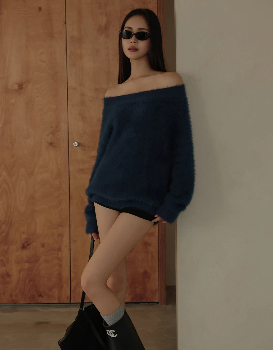 Soft Fuzzy Convertible Neckline Sweater Soft Fuzzy Convertible Neckline Sweater