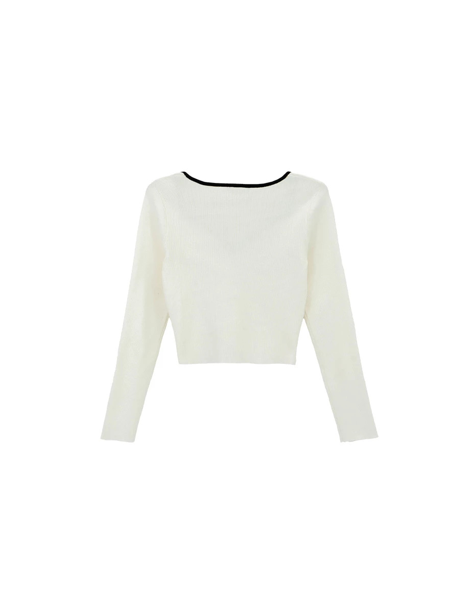 Contrast Trim Ruched Front Sweetheart Neckline Ribbed Knit Top Contrast Trim Ruched Front Sweetheart Neckline Ribbed Knit Top