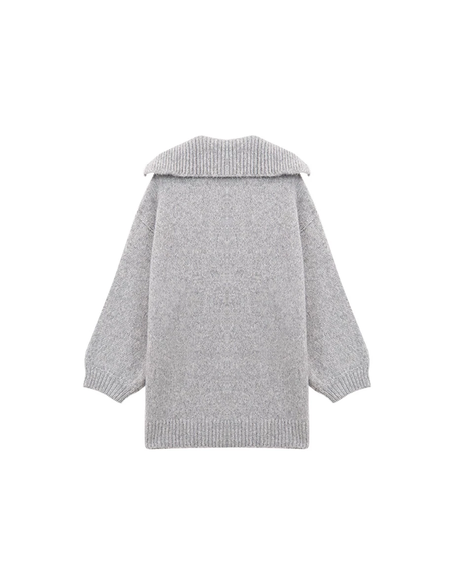 Sailor Collar Longline Knit Pullover Sweater