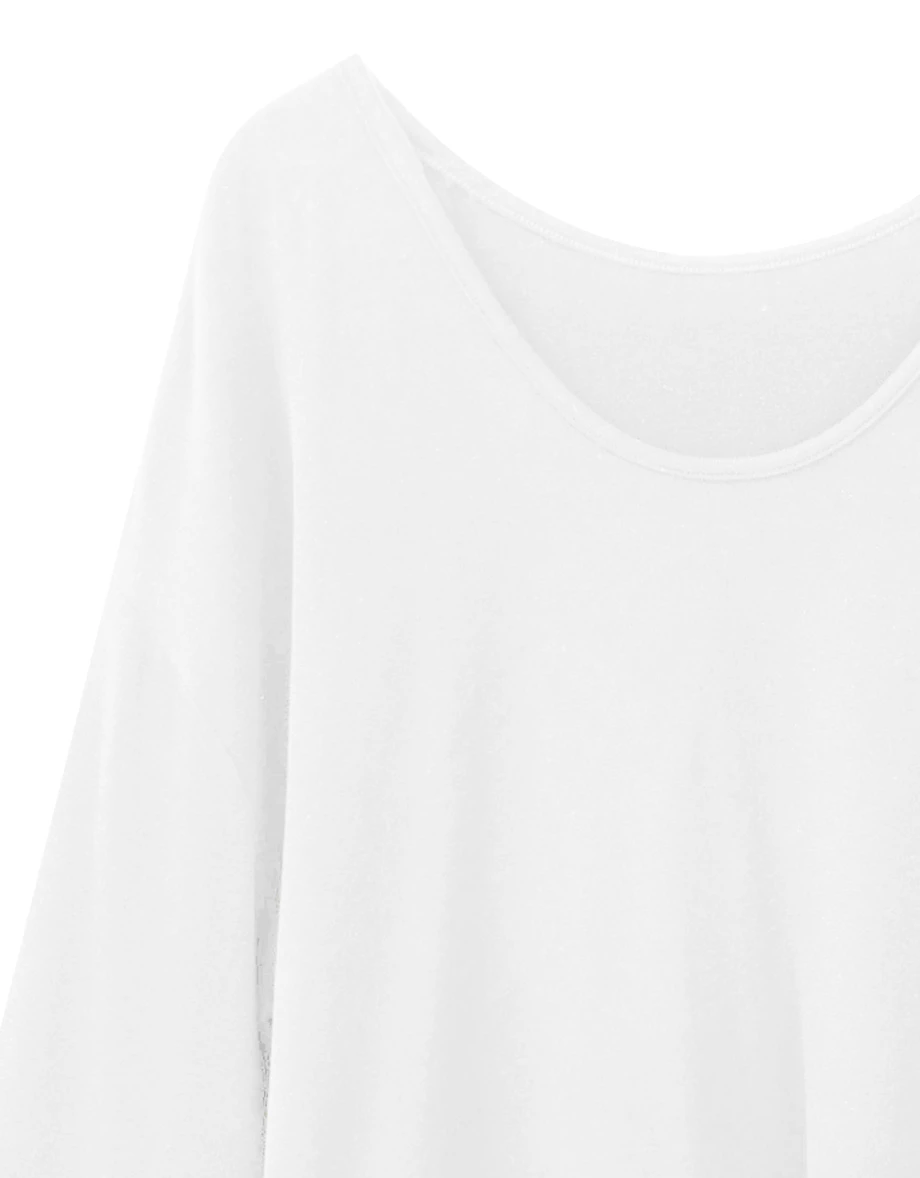 Heat Tech Plain Convertible Neckline Long Sleeve Top