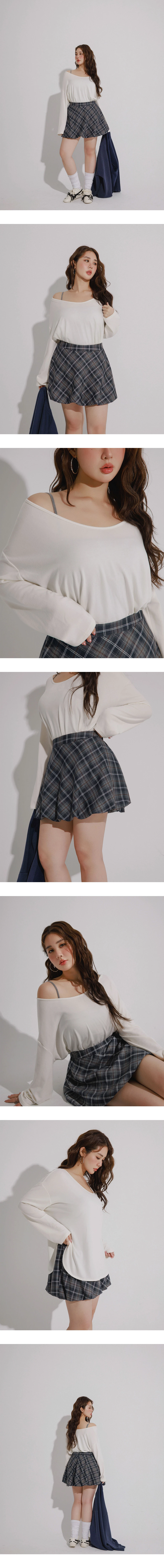 WARM↑UP薄感好身材 3WAY大圓領弧形下擺長袖發熱上衣