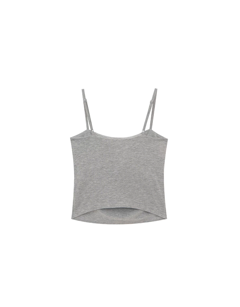 Heat Tech Collection Side Ruched Stretch Spaghetti Strap Padded Cami Bra Top