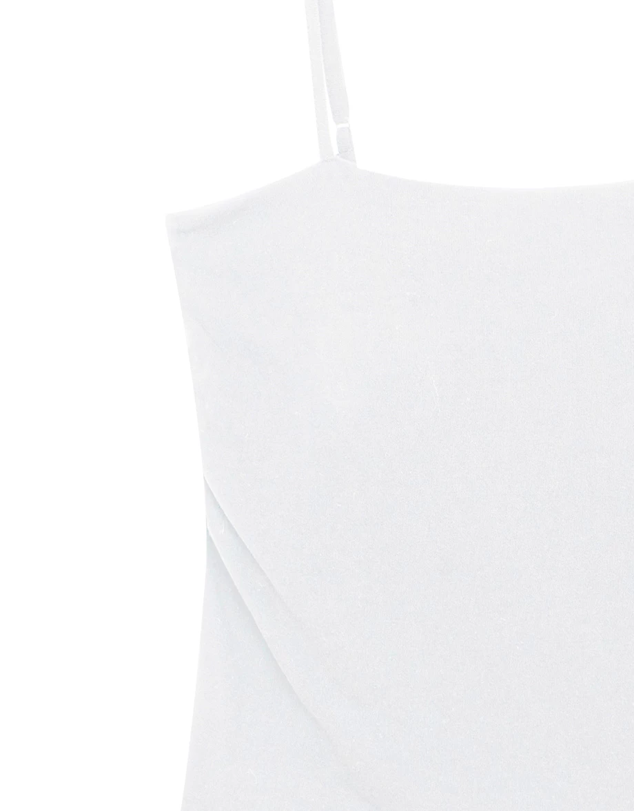 Heat Tech Collection Side Ruched Stretch Spaghetti Strap Padded Cami Bra Top