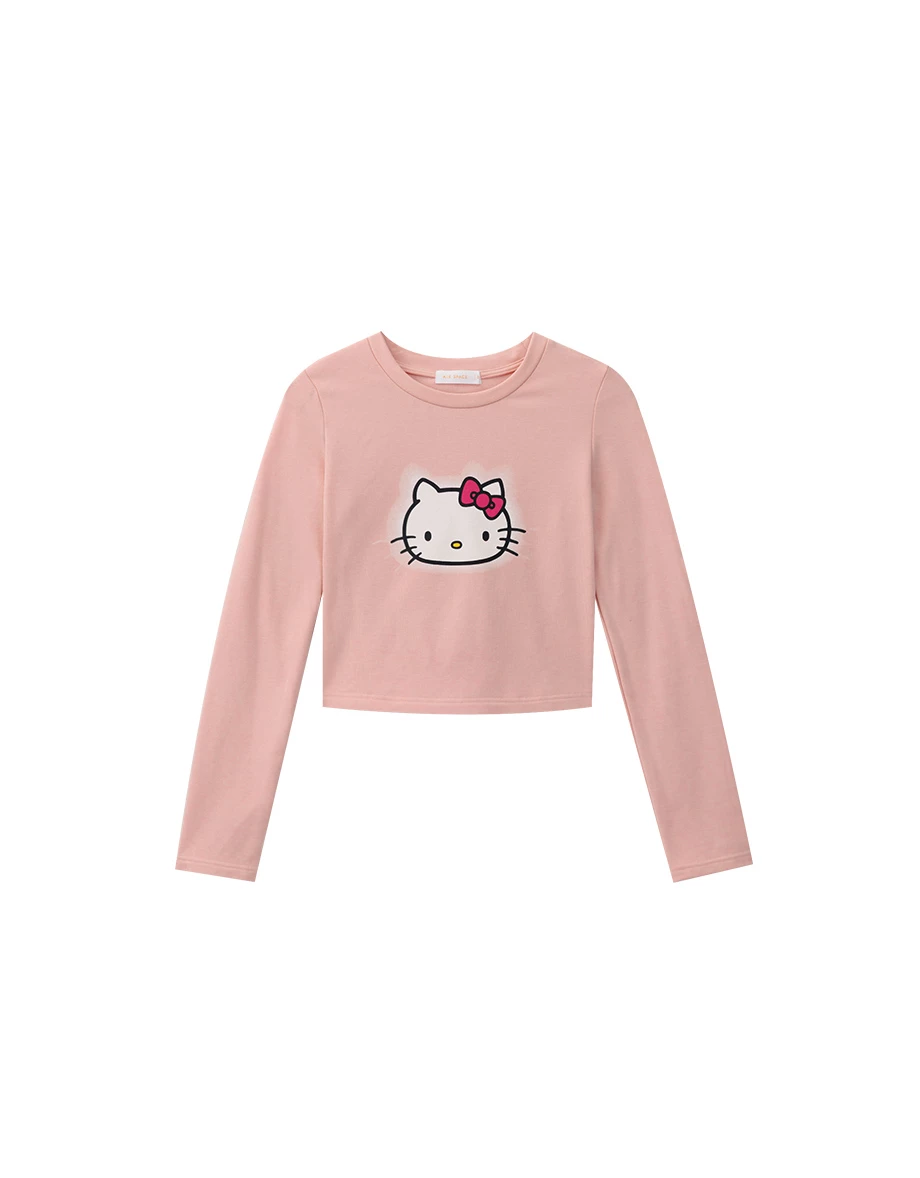 【Hello Kitty Collaboration】Classic Graphic Fitted Long Sleeve Top 【Hello Kitty Collaboration】Classic Graphic Fitted Long Sleeve Top