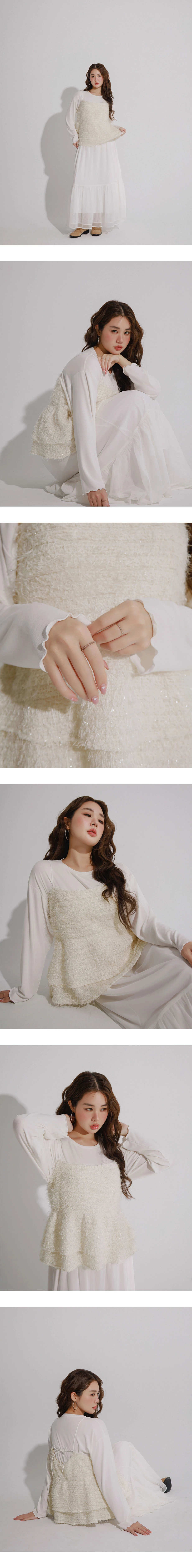 Crew Neck Lettuce Hem Soft Knit Long Sleeve Top Crew Neck Lettuce Hem Soft Knit Long Sleeve Top