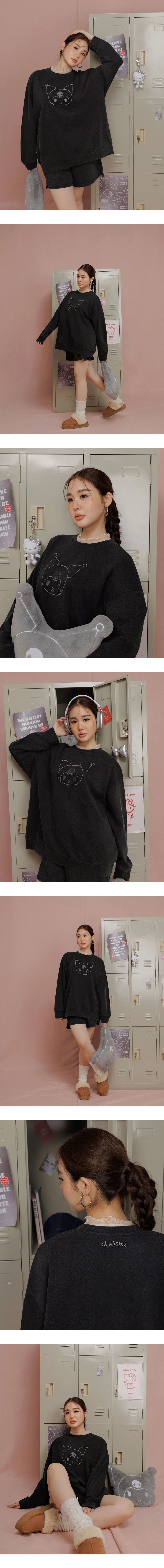 【SANRIO Collab】Sanrio Collaboration Character Outline Embroidered Sweatshirt (Unisex)