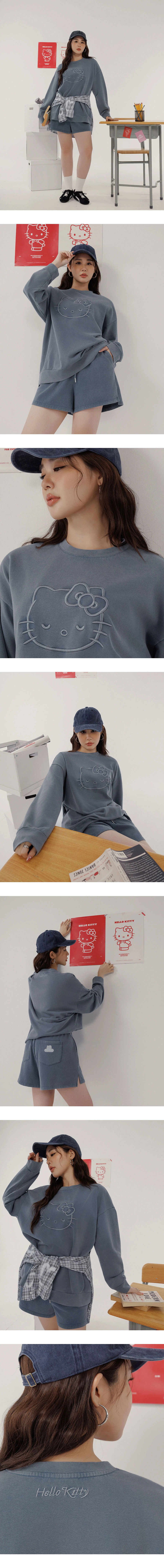 【SANRIO Collab】Sanrio Collaboration Character Outline Embroidered Sweatshirt (Unisex)