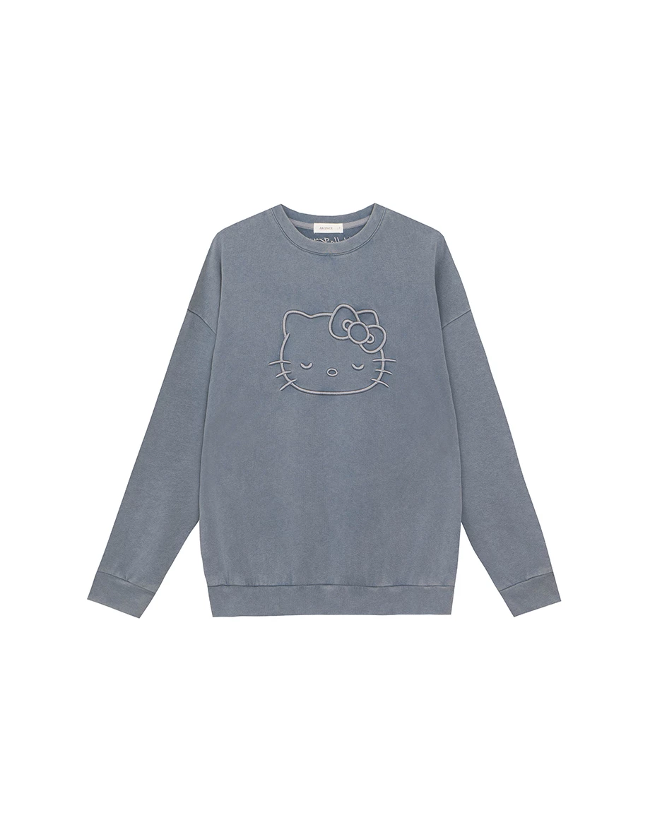 【SANRIO Collab】Sanrio Collaboration Character Outline Embroidered Sweatshirt (Unisex)
