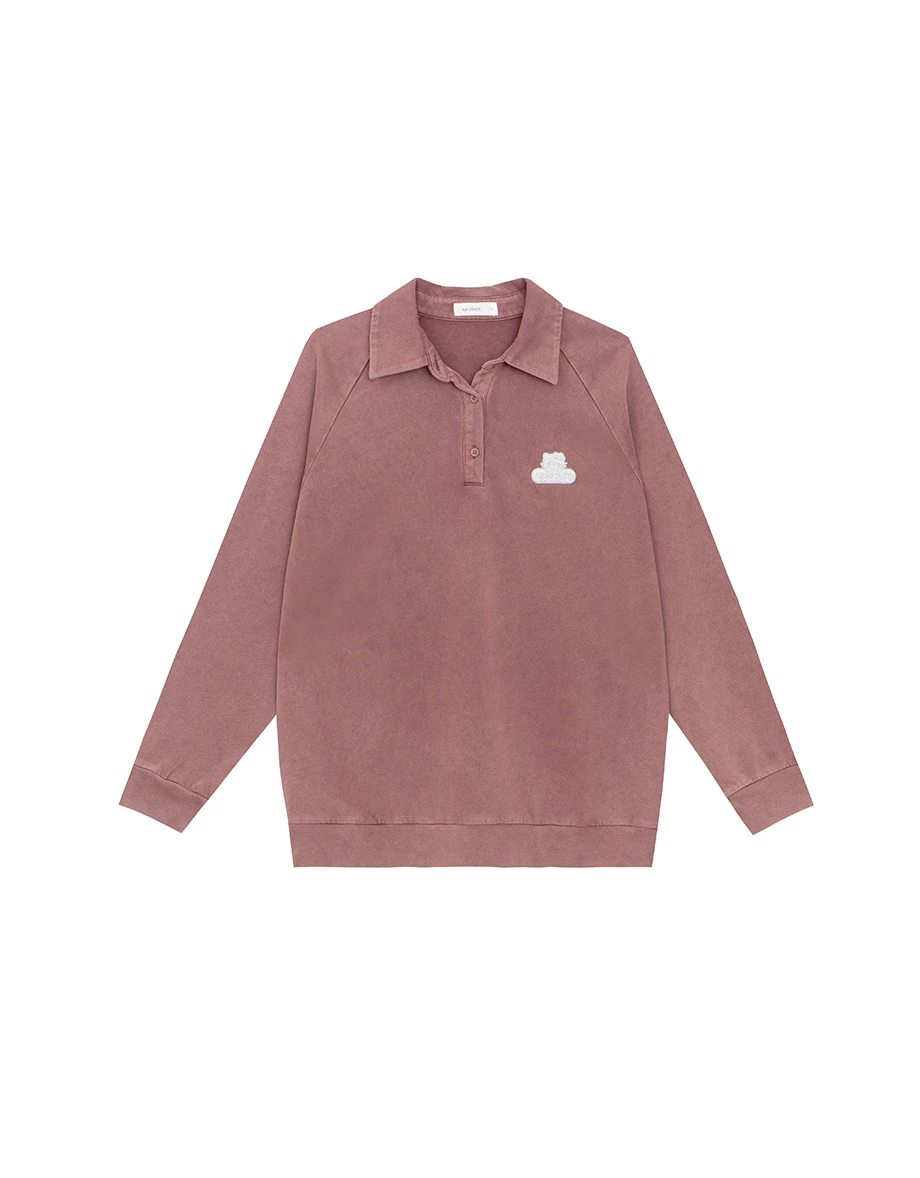 【SANRIO Collab】Hello Kitty Oversized Polo Shirt with Embroidered Patch (Unisex)