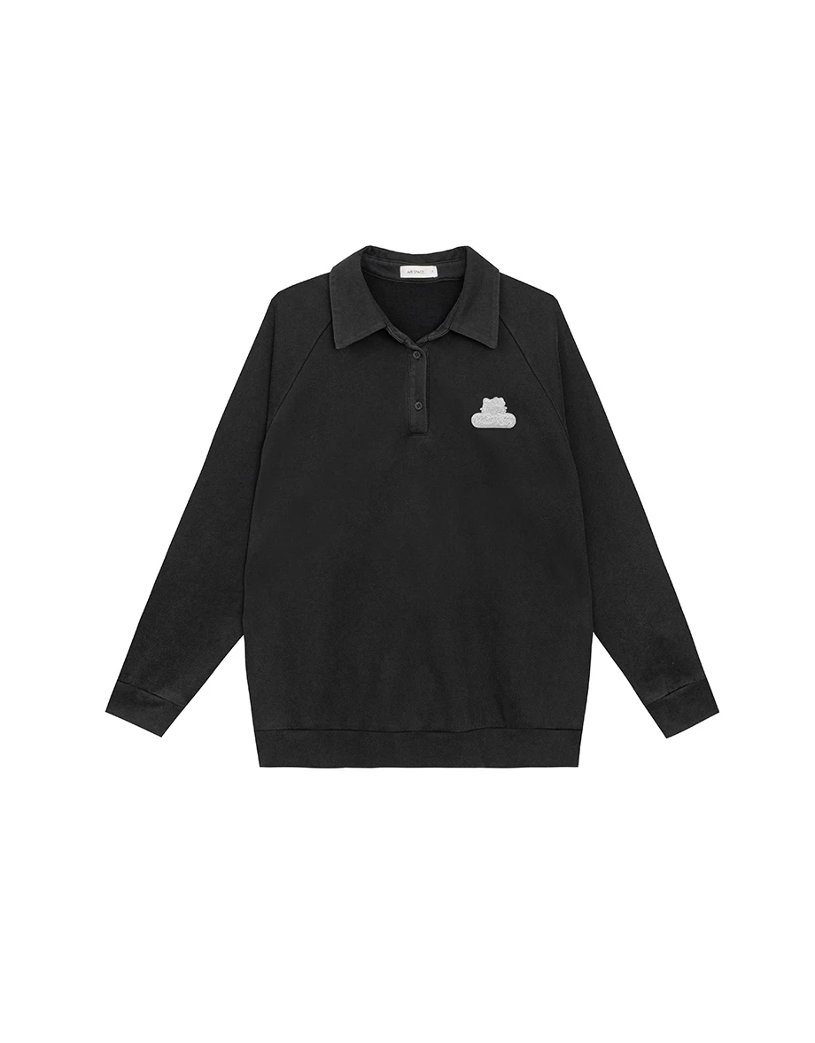 【SANRIO Collab】Hello Kitty Oversized Polo Shirt with Embroidered Patch (Unisex)