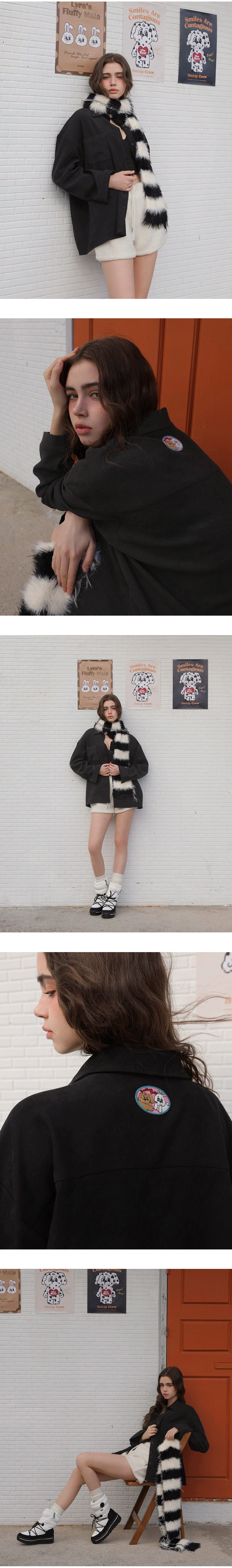 【Lyra & Toby】Character Patch Oversized Shirt Blouse