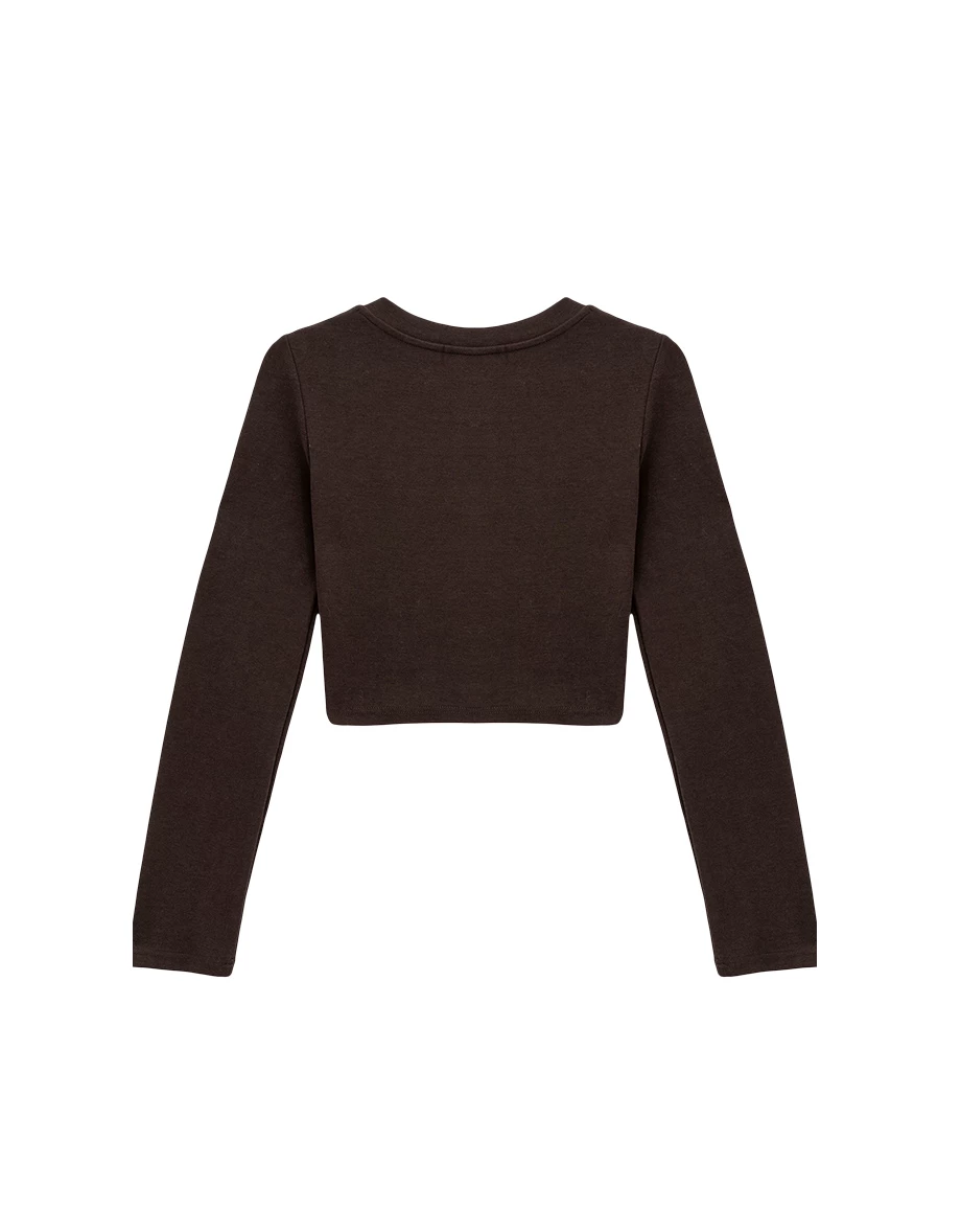 【Lyra & Toby】Lyra Bunny Print Cropped Long Sleeve Top