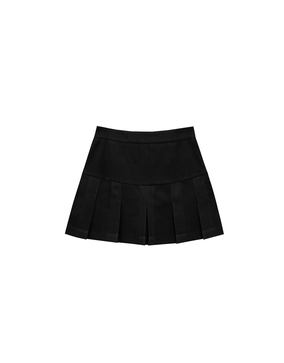 Preppy Style Tailored Pleated Mini Skirt