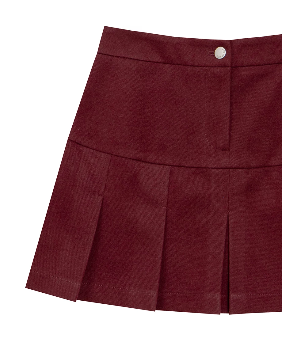 Preppy Style Tailored Pleated Mini Skirt