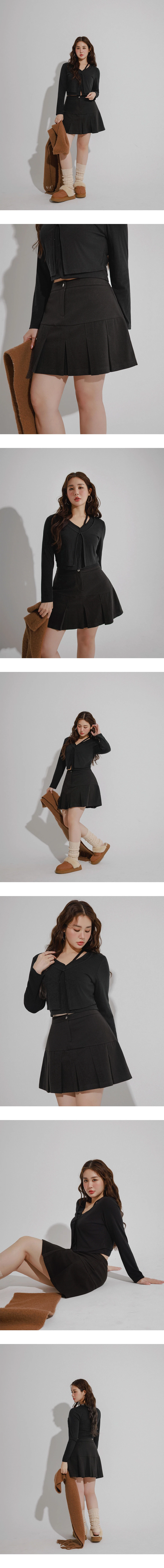 Preppy Style Tailored Pleated Mini Skirt