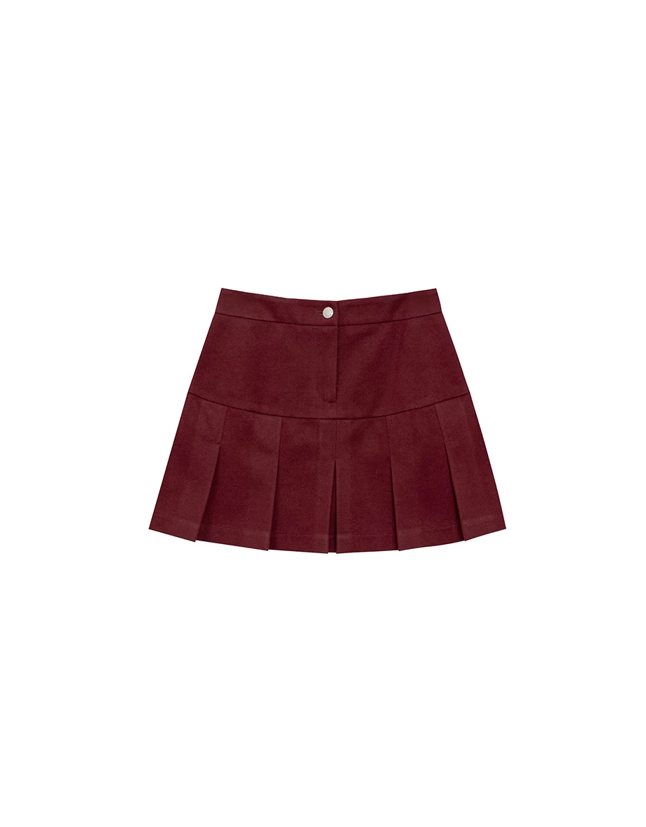 Preppy Style Tailored Pleated Mini Skirt