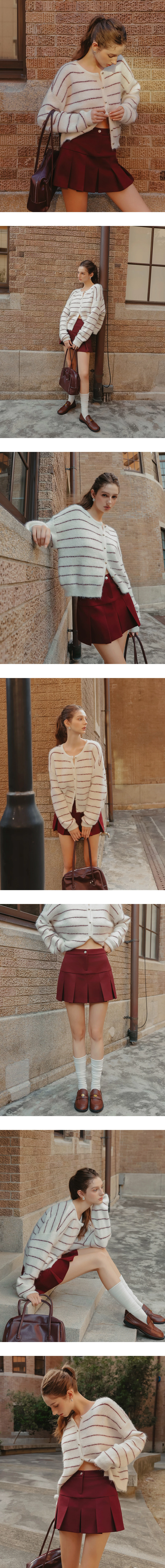 Preppy Style Tailored Pleated Mini Skirt