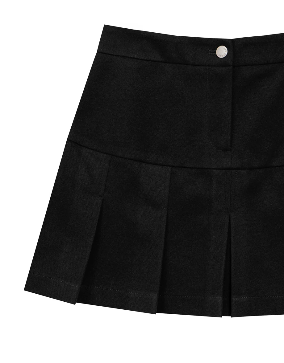 Preppy Style Tailored Pleated Mini Skirt