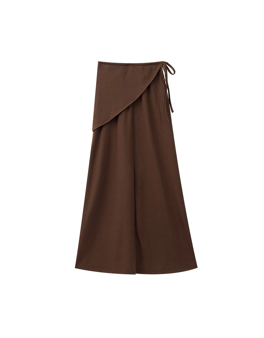 【Heat Tech】Wrap Front Soft Knit A Line Maxi Skirt (Includes Wrap Sash) 【Heat Tech】Wrap Front Soft Knit A Line Maxi Skirt (Includes Wrap Sash)