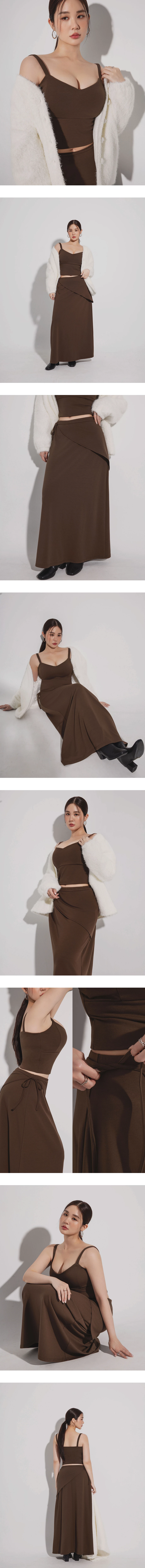 【Heat Tech】Wrap Front Soft Knit A Line Maxi Skirt (Includes Wrap Sash) 【Heat Tech】Wrap Front Soft Knit A Line Maxi Skirt (Includes Wrap Sash)