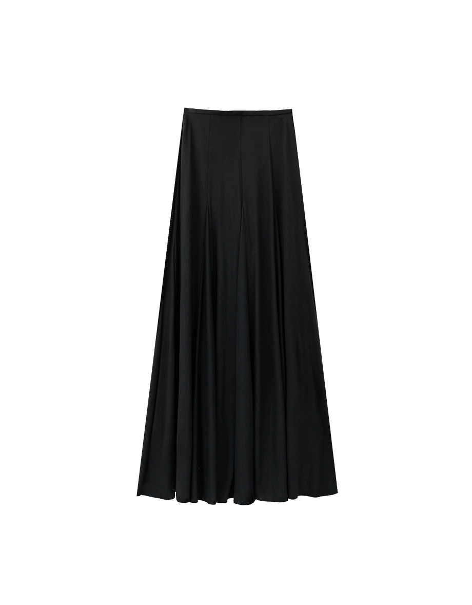 Chiffon Feel Semi Sheer Flowy Maxi Skirt Chiffon Feel Semi Sheer Flowy Maxi Skirt