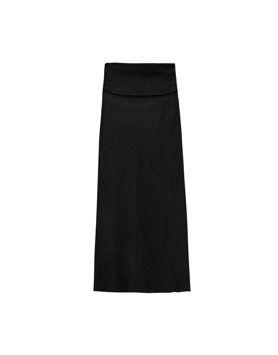 Ribbed Knit High Waist Bodycon Maxi Skirt Ribbed Knit High Waist Bodycon Maxi Skirt