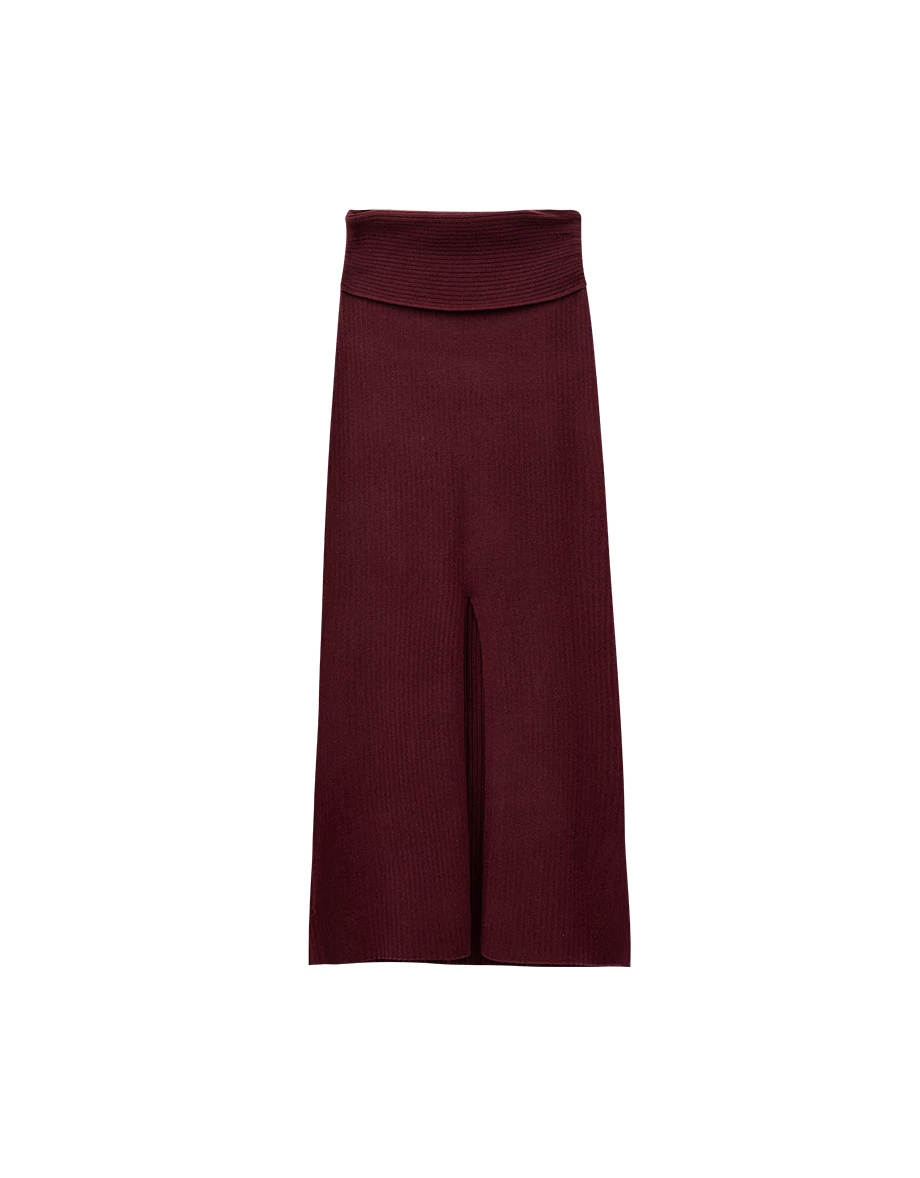 Ribbed Knit High Waist Bodycon Maxi Skirt Ribbed Knit High Waist Bodycon Maxi Skirt