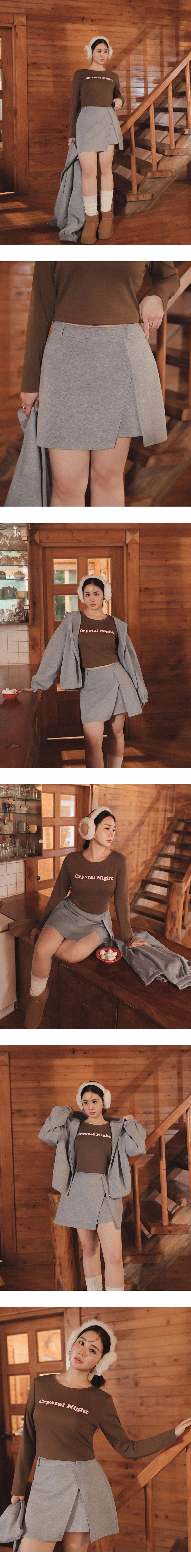 High Waisted Sleek Front Wrap Asymmetric Hem Mini Skirt High Waisted Sleek Front Wrap Asymmetric Hem Mini Skirt