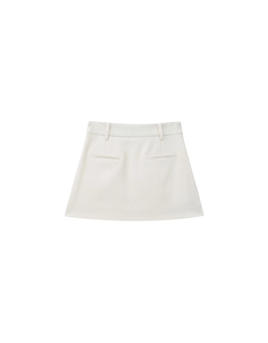 Twill A Line Mini Skirt with Pocket Detail