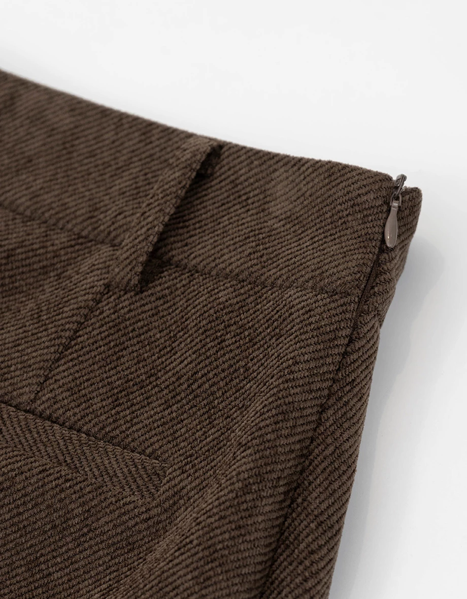 Twill A Line Mini Skirt with Pocket Detail