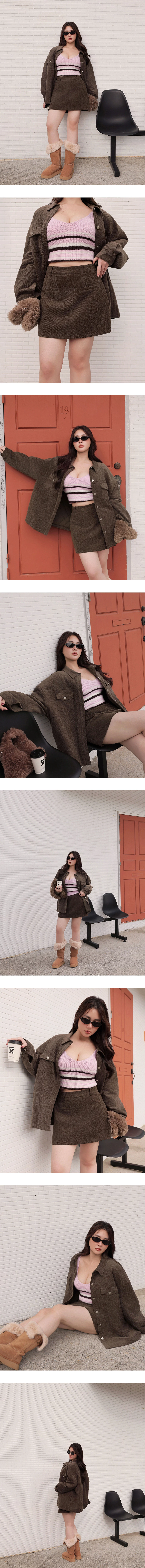 Twill A Line Mini Skirt with Pocket Detail