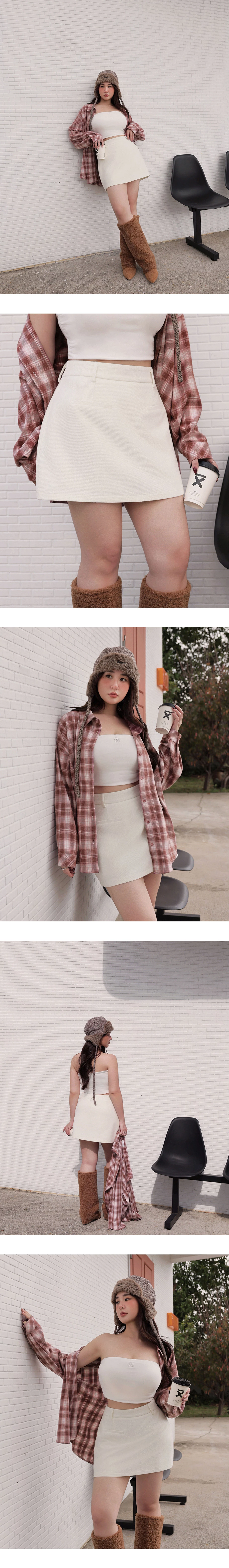 Twill A Line Mini Skirt with Pocket Detail