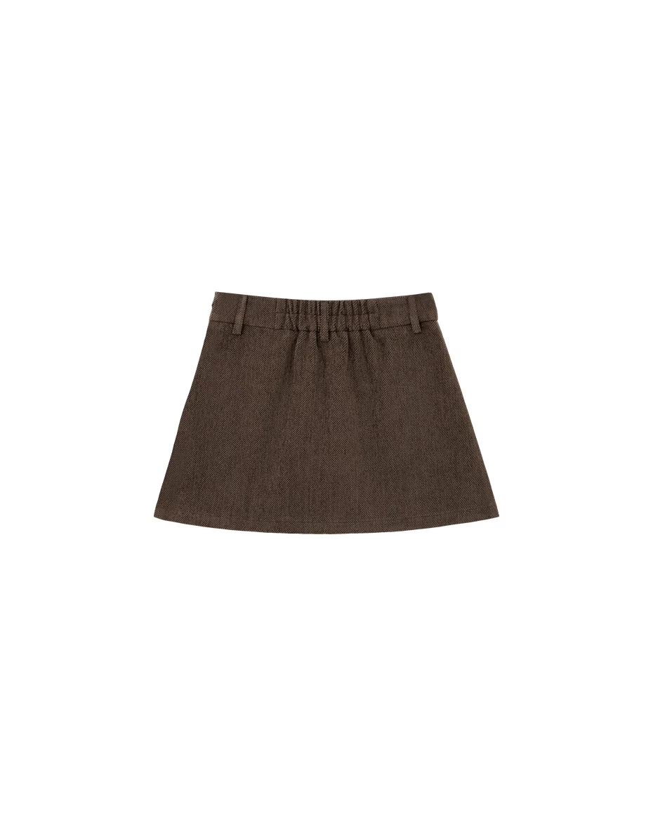 Twill A Line Mini Skirt with Pocket Detail