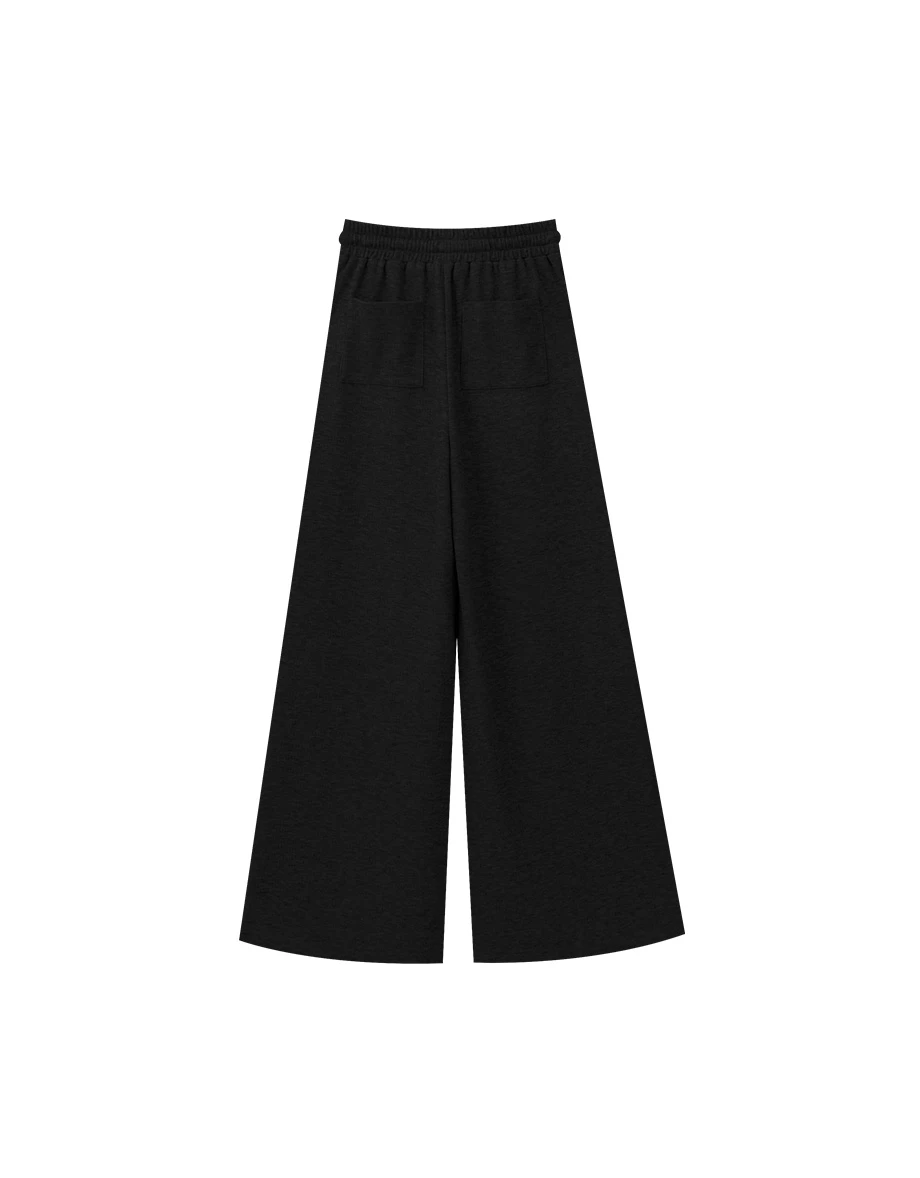 Soft Knit Drawstring Waist Wide Leg Lounge Pants