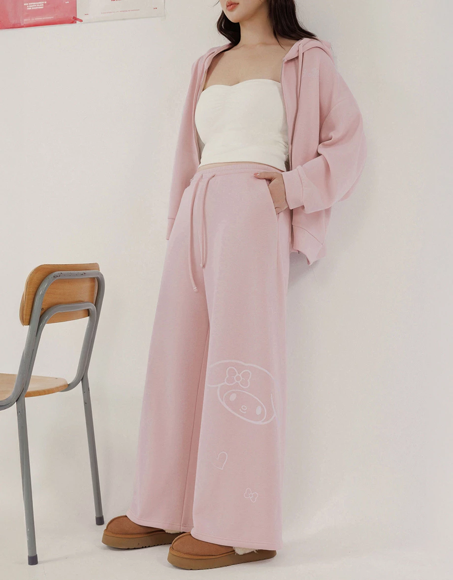 【SANRIO Collab】Sanrio Collaboration Character Printed Wide Leg Sweatpants