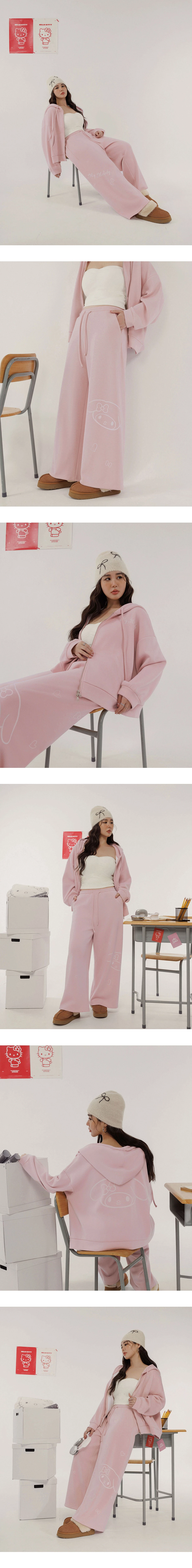 【SANRIO Collab】Sanrio Collaboration Character Printed Wide Leg Sweatpants